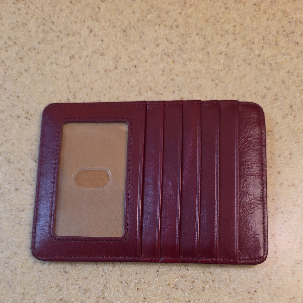 HOBO Burgundy Leather Card Holder Wallet